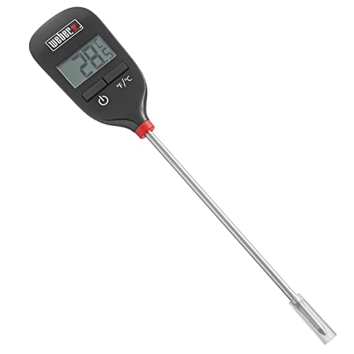 Weber Digital Taschenthermometer, mit Sofortanzeige, für punktgenaues Messen des Grillgutes, Temperaturanzeige in Celsius oder Fahrenheit - 6750