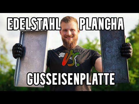 Gusseisenplatte VS. Edelstahl Plancha [Grillergebnis, Reinigung, Einbrennen, ...] Kaufberatung