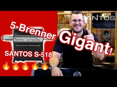 GASGRILL NEUHEIT 2021🔥: SANTOS S-518 Vorstellung Test Vergleich Hands-on des neuen 5-Brenner Modells